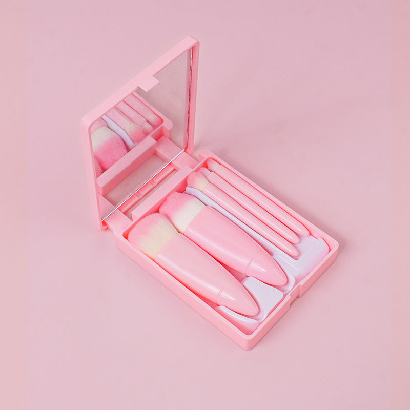 Portable Cosmetic Brush With Mirror Imported