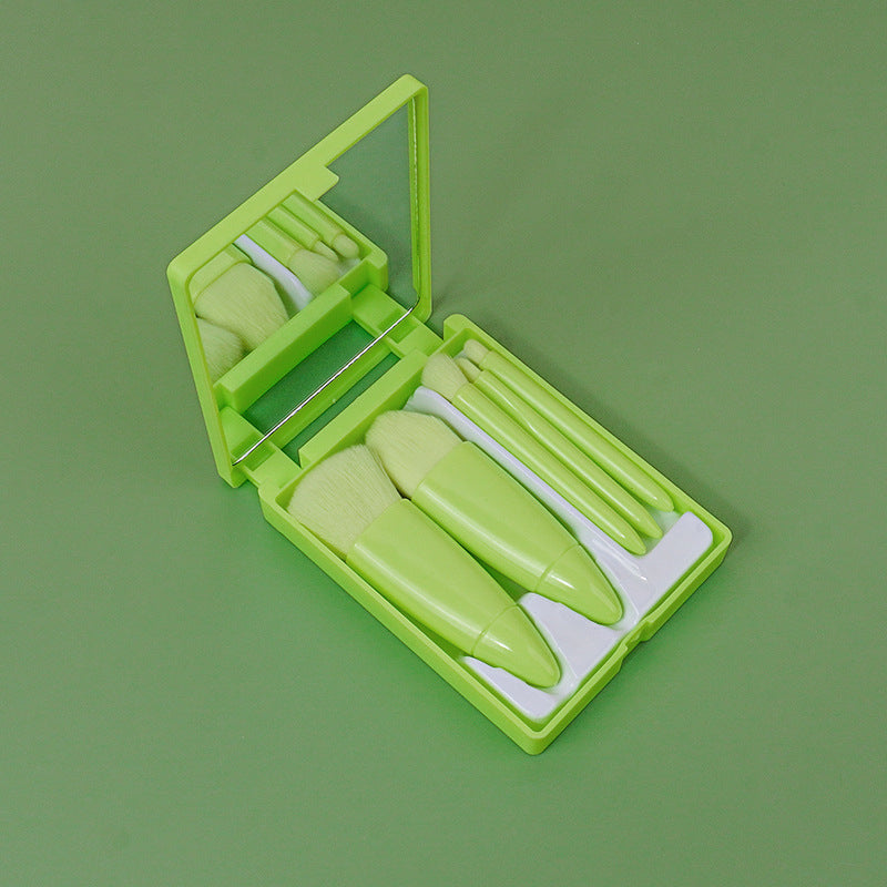 Portable Cosmetic Brush With Mirror Imported