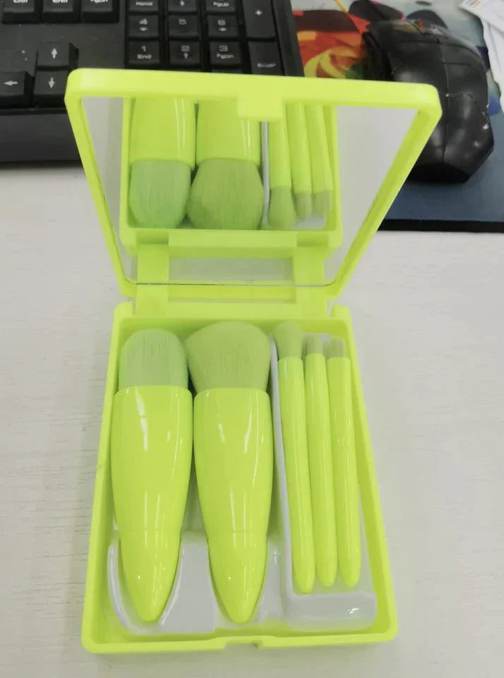Portable Cosmetic Brush With Mirror Imported